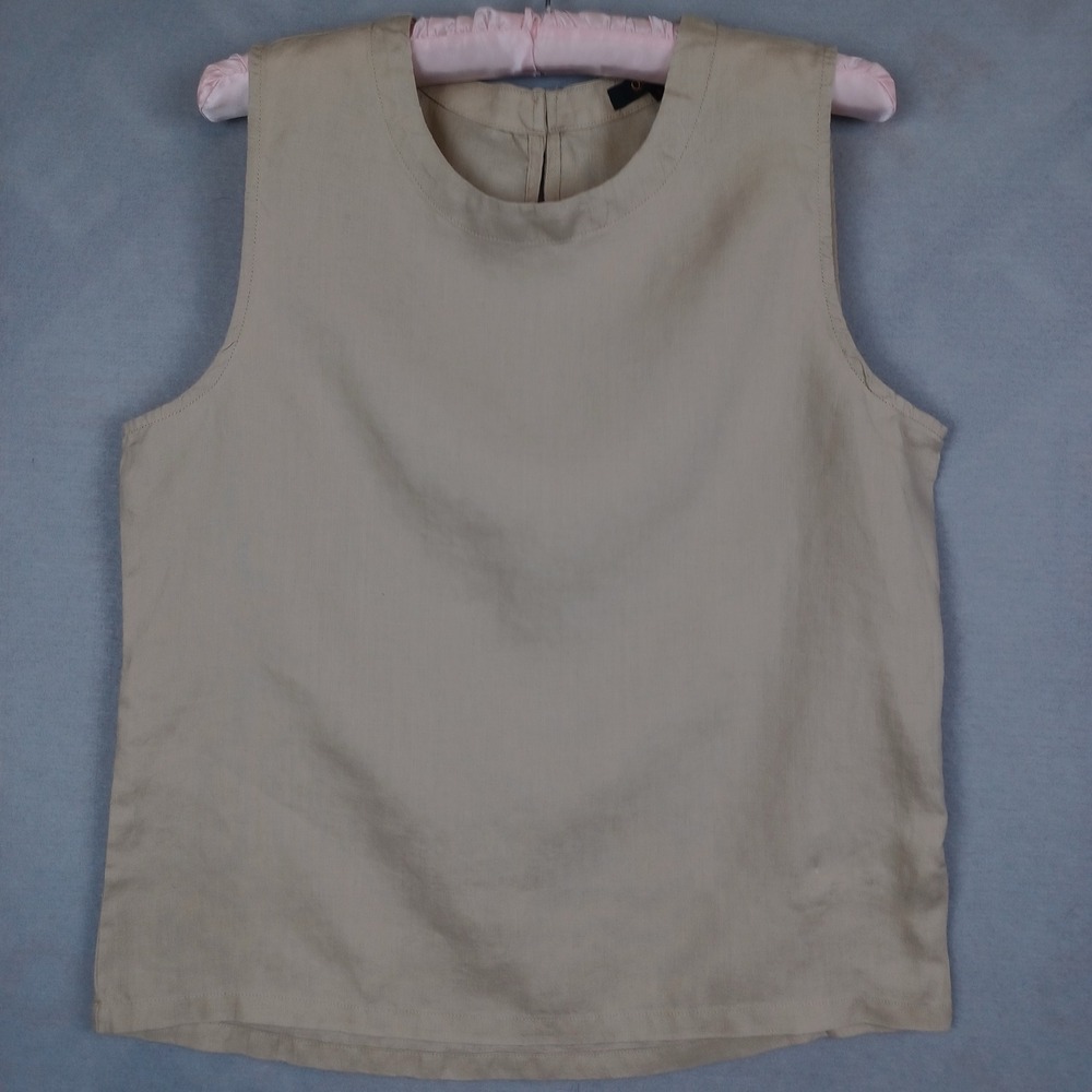 Quince 100% Linen Sleeveless Shell Top Beige Sand KDW01 SP24 Small